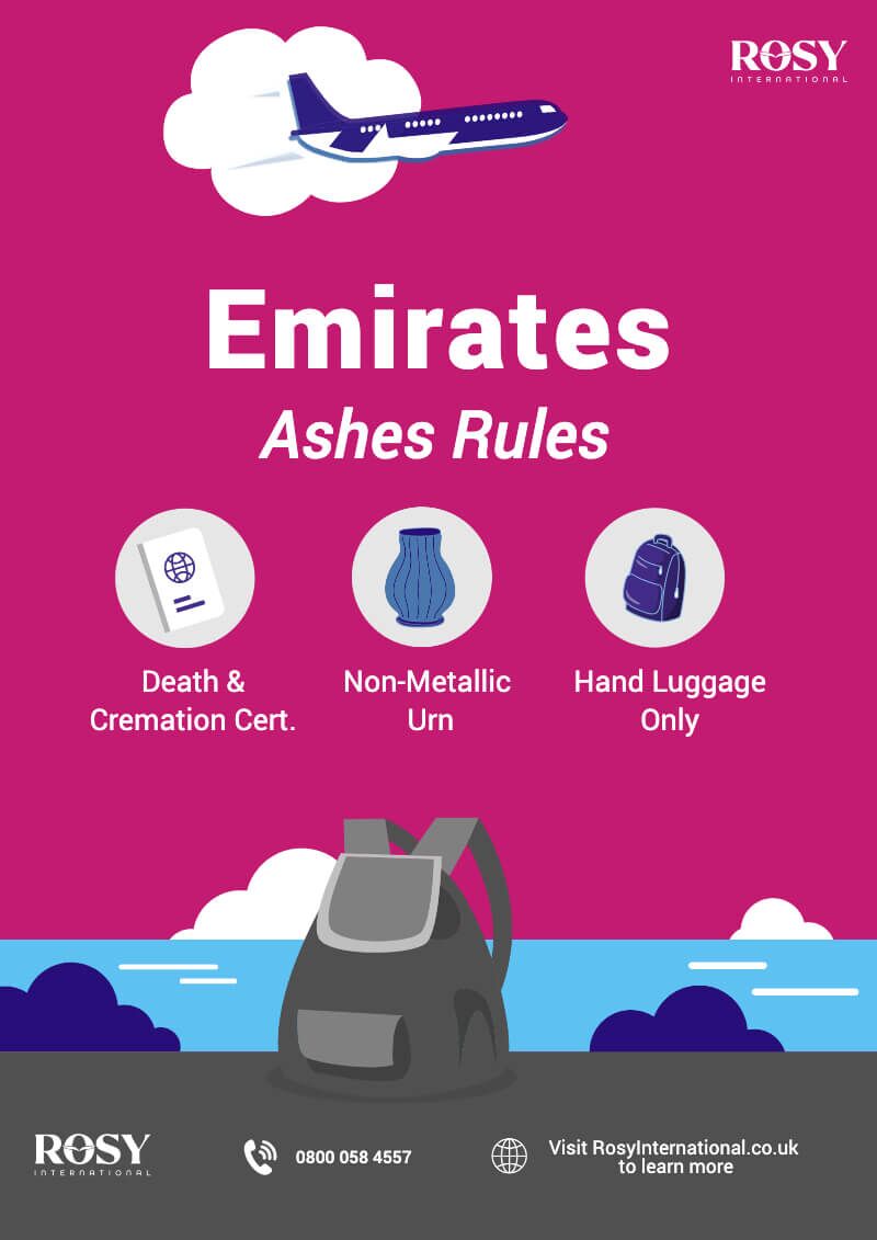 Traveling with ashes on emirates rules costs